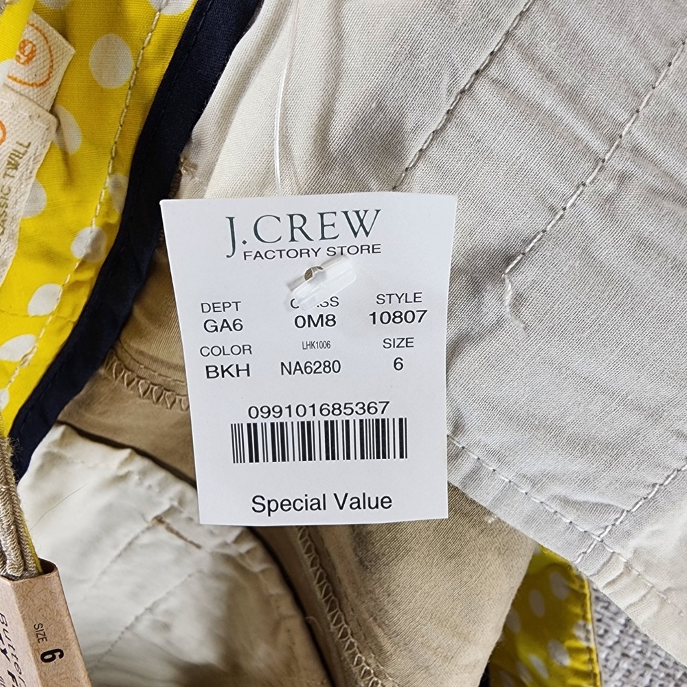 J.Crew Buttery Twill City Fit Chino Shorts Womens 6 Khaki Lightweight NWT - Picture 14 of 14